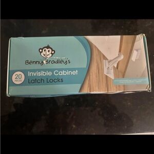 White Invisible Cabinet Latch Locks